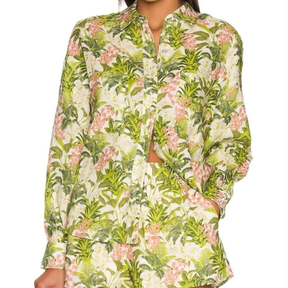 CAMI NYC. New! Belkis Tropical Linen Top - Picture 1 of 13